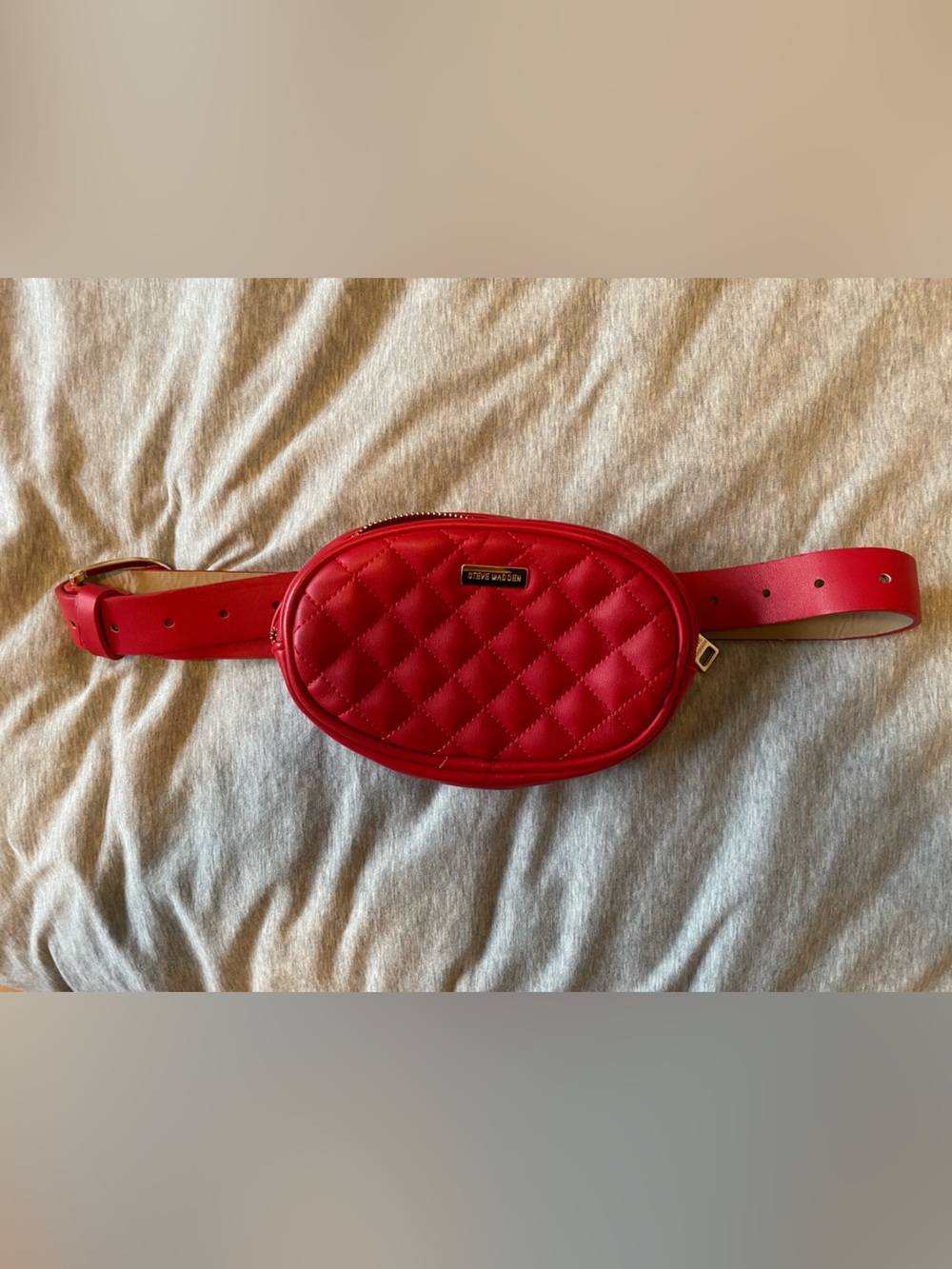 Steve Madden Red Quilted Belt Bag / Fanny Pack